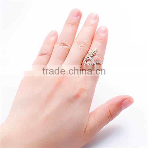 Unadjustable Rings Gold Plated Mask Clear Rhinestone