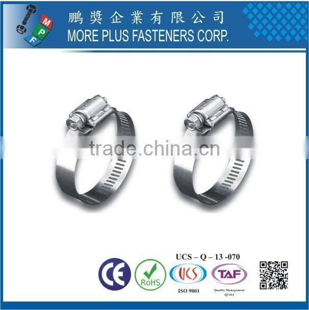 Made in Taiwan stainless steel thin hose clamp Round hose clamp