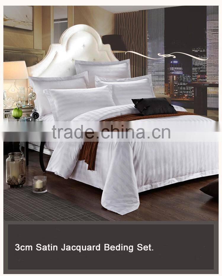 alibaba China luxury satin stripe hotel bedding set