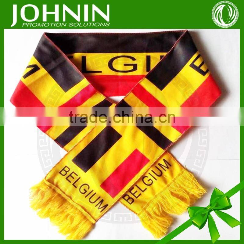 Cheap qualified printing promotional gifts knitted fabric soccer fans scarf