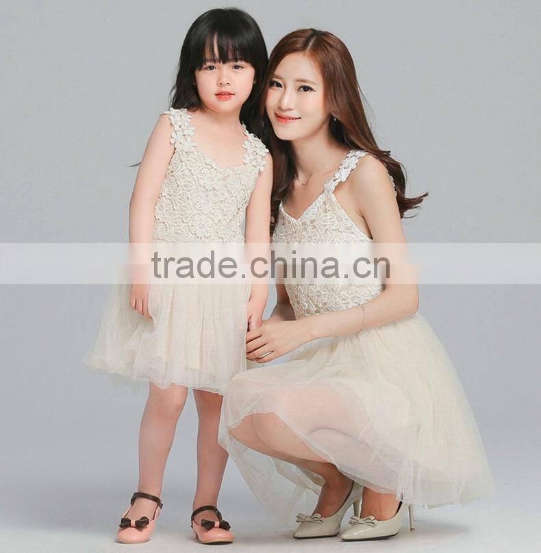 Black white design family clothes outfit mother and daughter fashion matching maxi dresses