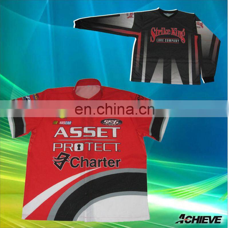 dye shirts racing jerseys high quality sublimation custom racing shirts