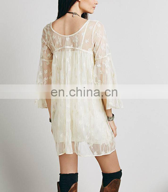 CHEFON Sheer mesh plus size white party dresses xxxl