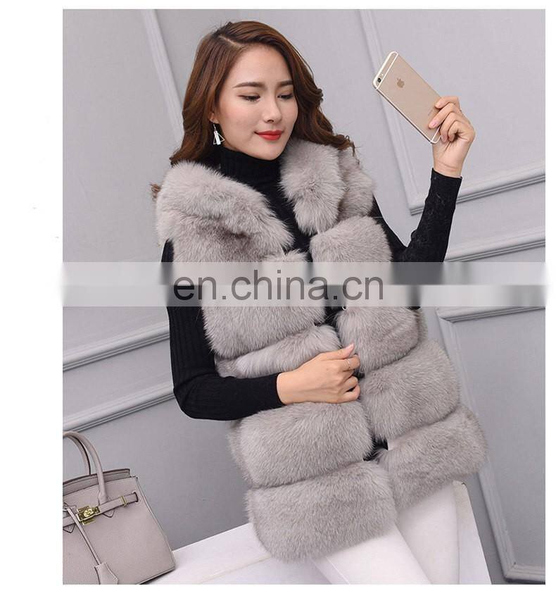 Top Quality Comfortable Wholesale Vest Real Fox Fur Hood Vest / Cheap Fur Vest