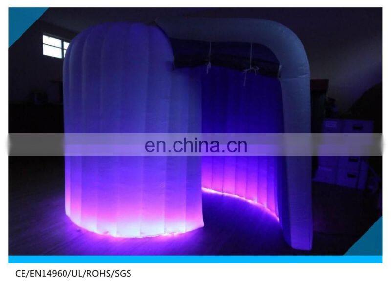 white color air dome led inflatable photo booth, inflatable photo booth enclosure