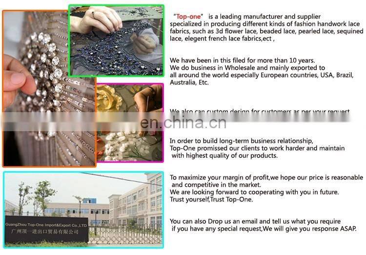 China suppliers flower beaded wedding lace fabric for wedding party