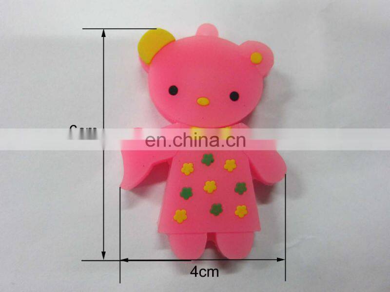 New design pink pvc 128gb flash usb cover/holder keychain