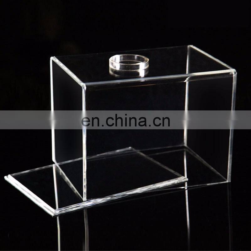 Clear Square plexiglass acrylic suggestion box, acrylic complaint box with Key and Lock