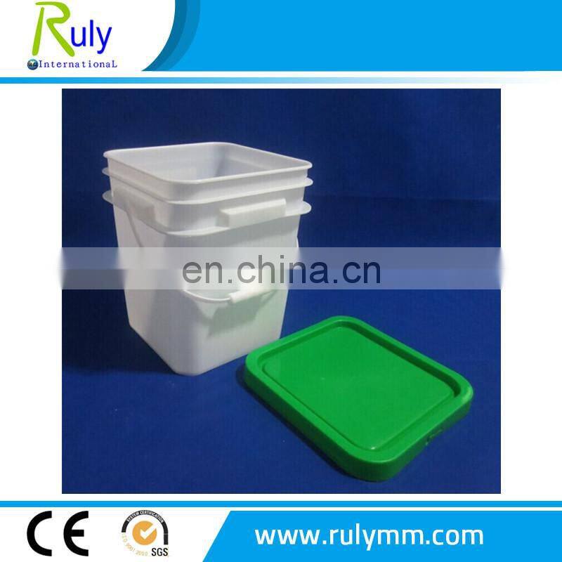 transparent plastic square bucket food grade with handle and lid
