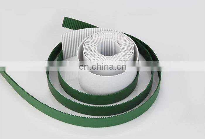 Open Ended Green Fabric White PU industrial Timing Belt