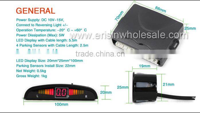 Erisin ES266 Auto Parking 4 Sensor Alarm System and Double CPU