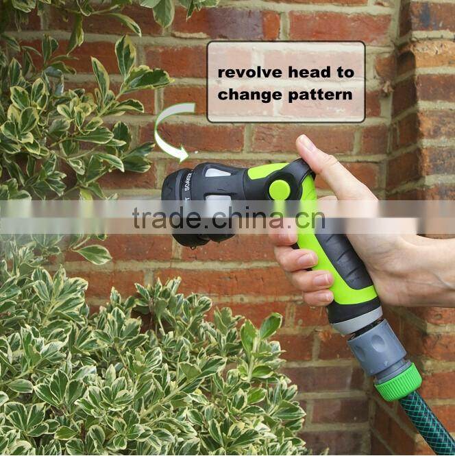 (3238) High Quality Delux Thumb Control 8 Water Patten Sprayer Hose Nozzle