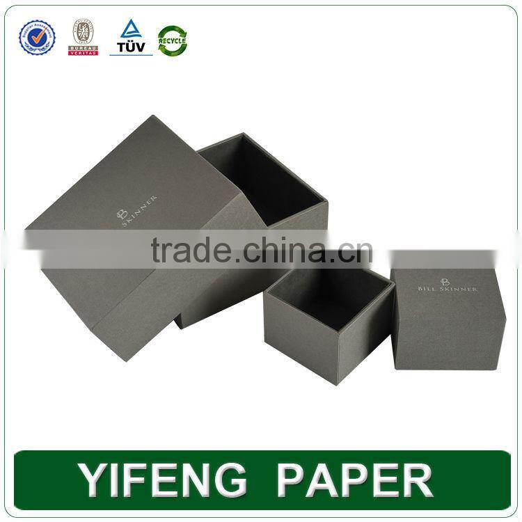 Yifeng 100% quanlity wholesale luxury square brown cardboard packaging paper jewellery watch gift custom box