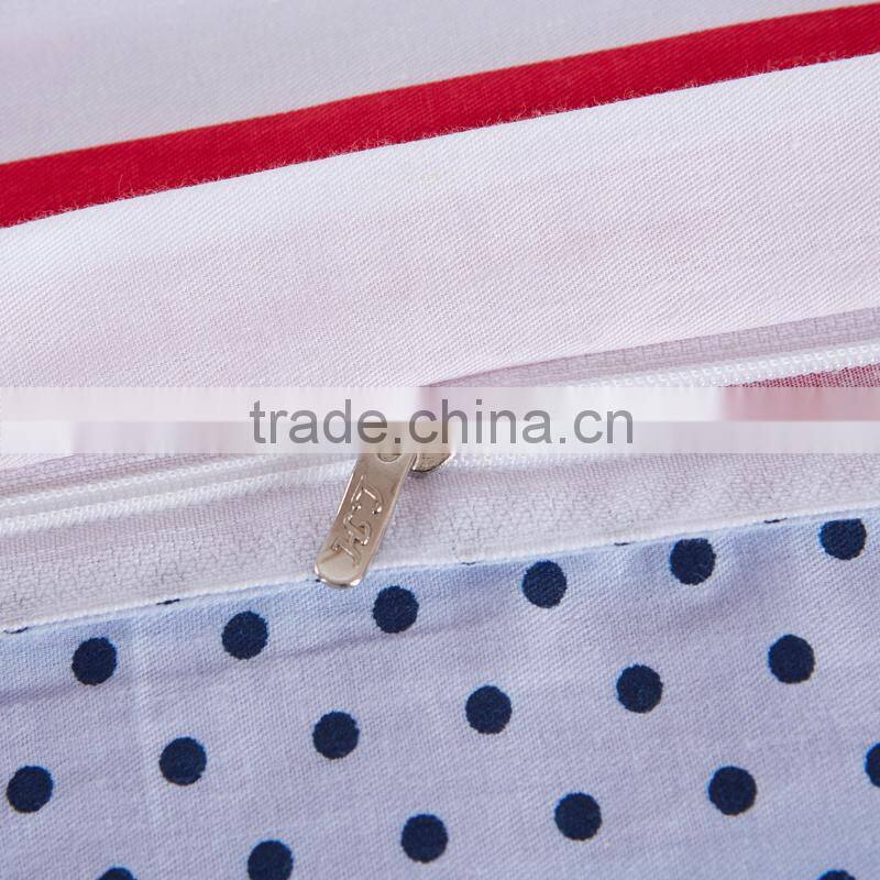 Warm and confortable design red and white stripe home textile bedding set from China supplier