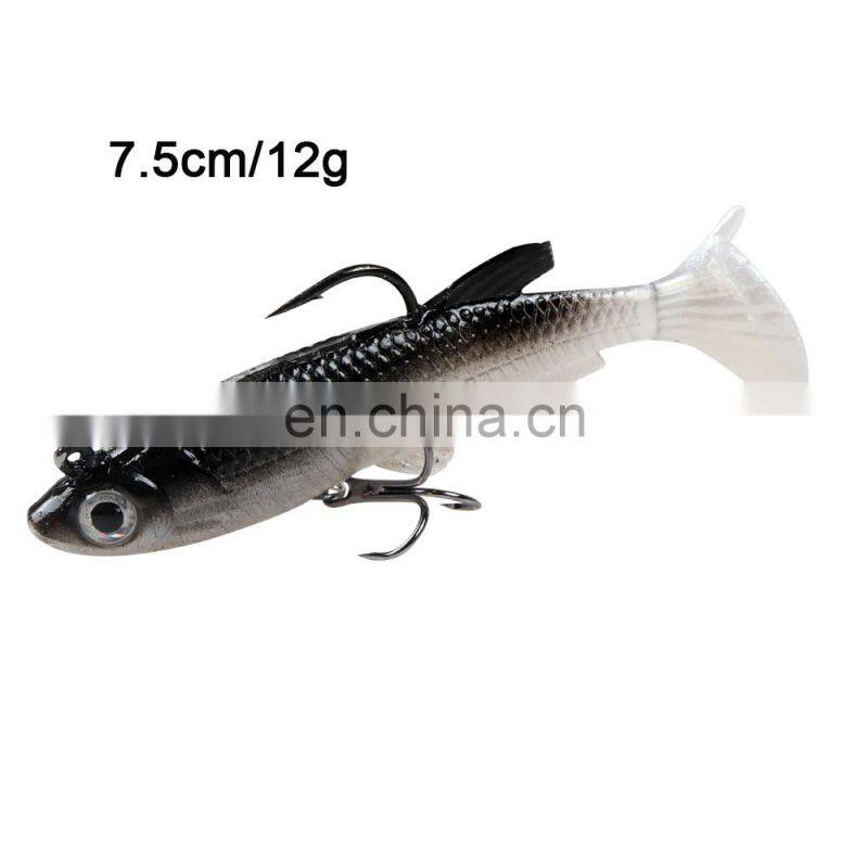 JOHNCOO Bait Fish Lure 12g 15g Jig Soft Body Saltwater Bass Fishing Lures Soft Lead Lure