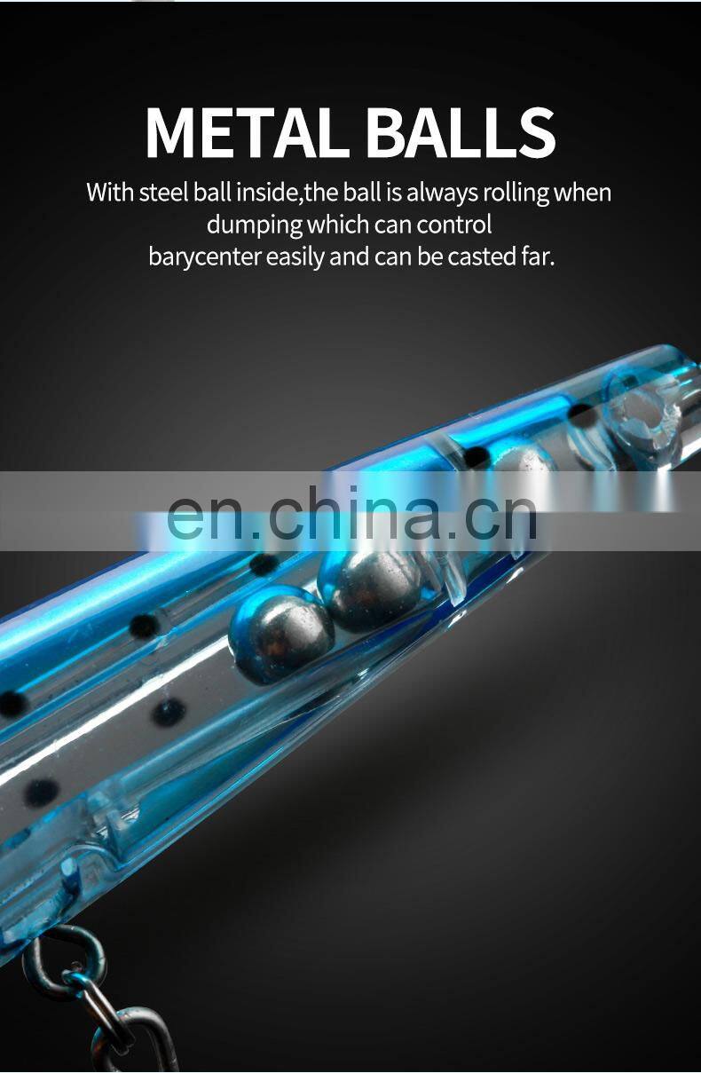 JOHNCOO 140MM 20G Suspend Realistic Fishing Pencil Poppers Lures with Metal Balls