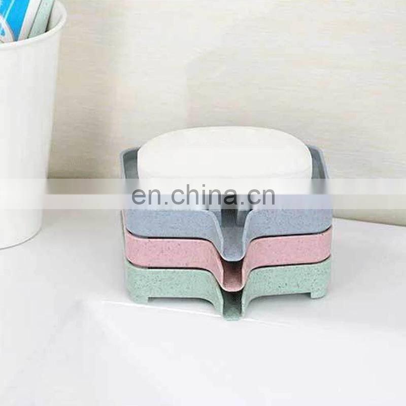 PP Wheat Straw Storage Rack Drain Soap Box Tray Soapbox Shower Soap Tray Tool Soap Dish Plate Holder