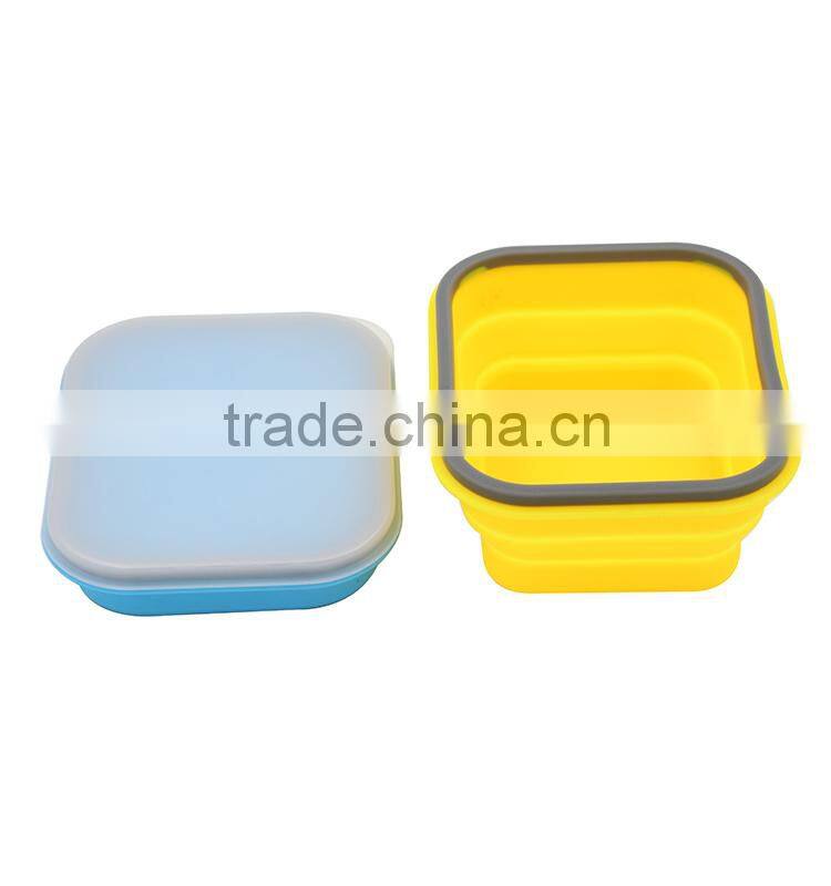 Reusable 600 ML Silicone children lunch box for Christmas Promo