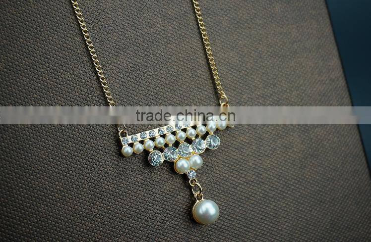 2016 Fashion Long Chain Necklace Designs Pearl Pendant Necklace