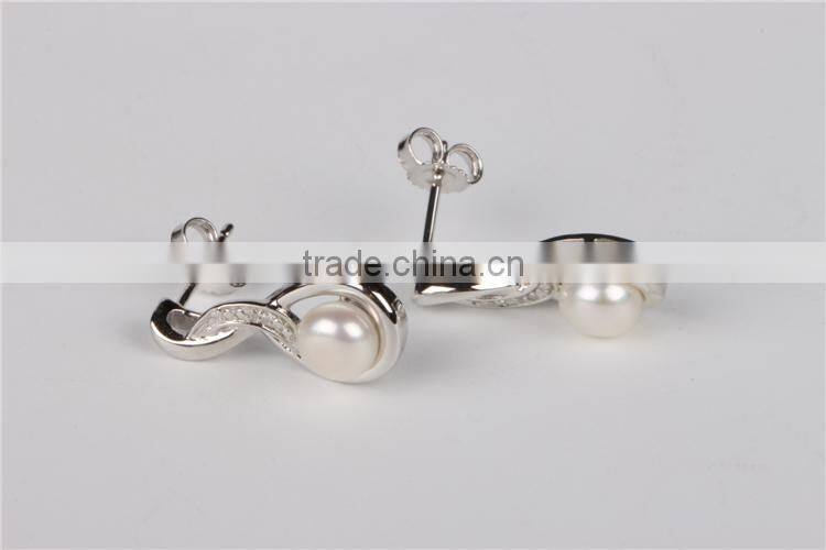 hot sale Simple pearl Earring Designs For Women silver earrings