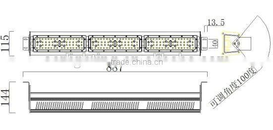 Motion Sensor 150W Led Linear High Bay Light for Warehourse