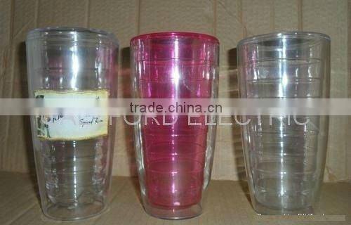 plastic double wall cup with straw and lid- 16OZ/21OZ