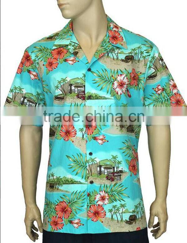 Mens hawaiian shirts wholesale/sublimation men hawaiian beach shirts