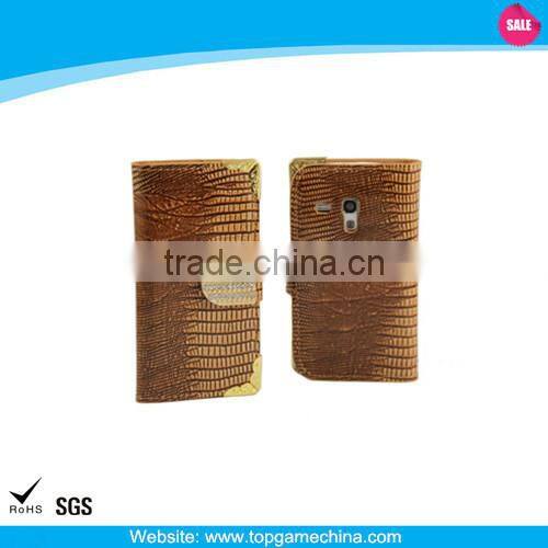Leather wallet case for samsung galaxy S3 mini i8190 with Card Slot