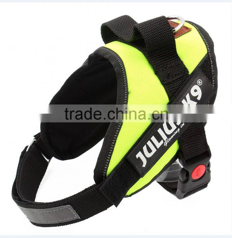high quality cotton K9 nylon reflective pet K9 dog harness fashion large dog collar vest 4 colors