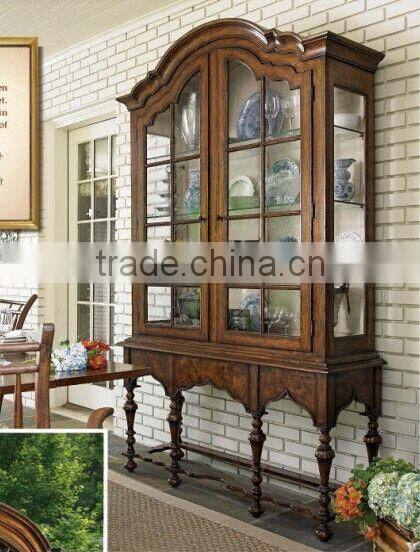 High quality solid wood display cabinet wine cabinet with glass door
