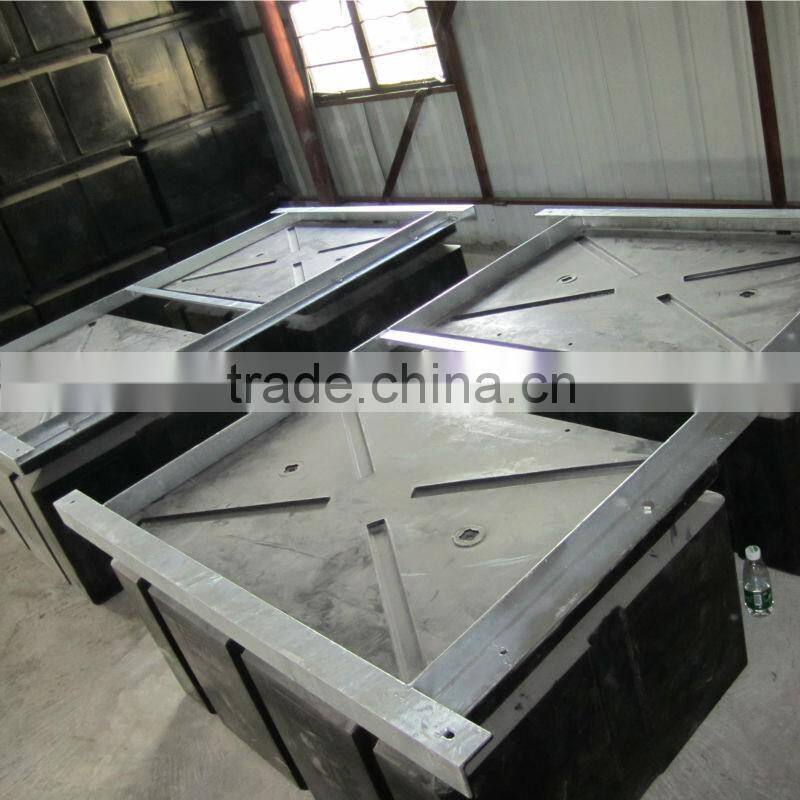 black polyethylene box filled with eps