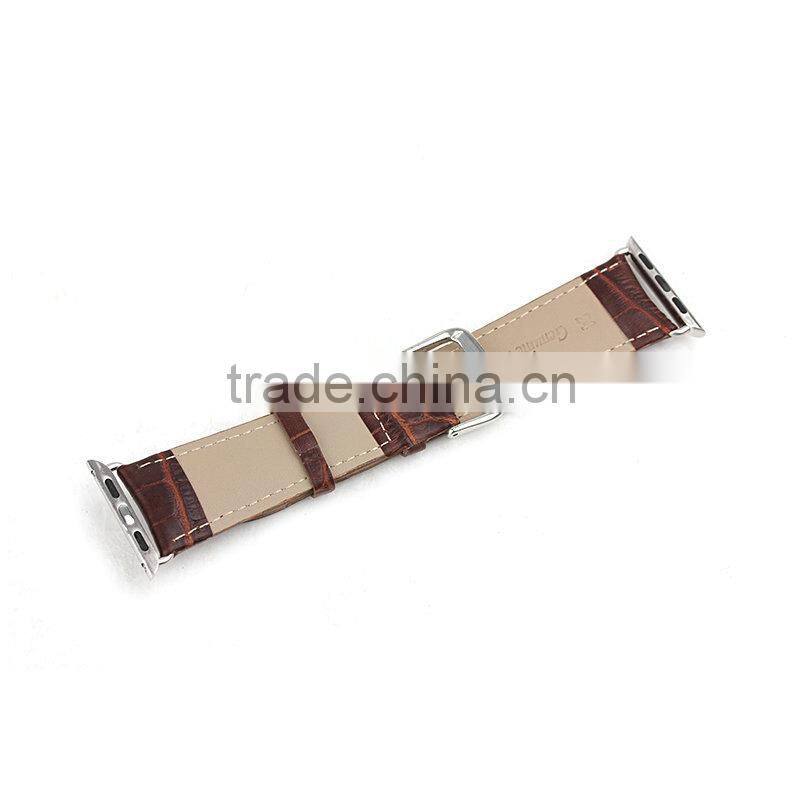 Crocodile Texture Replacement Genuine Leather Watchband for Apple Watch 42mm