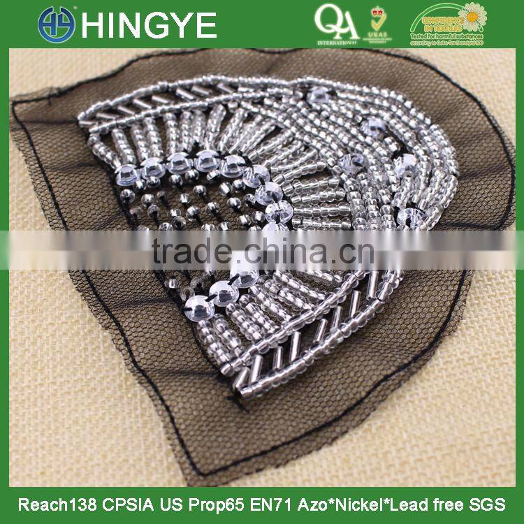 Wholesale high quality handmade beaded applique for clothing decoration NH-002