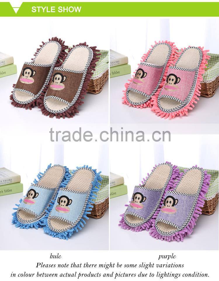 Household Cleaning Use Clean Felt Shoes Chenille Floor Cleaning Slippers With Supplier