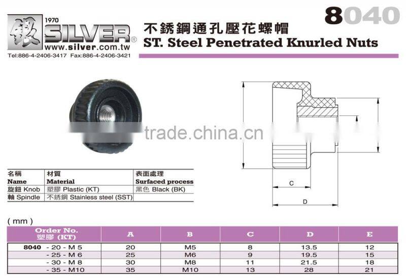 For Mini and Metal Lathe Stainless Steel Penetrated Knurled Nuts