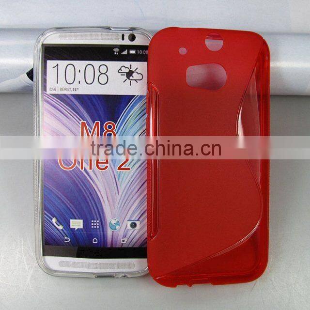 New Clear S-line TPU Silicone Gel Cover Case for HTC One M8