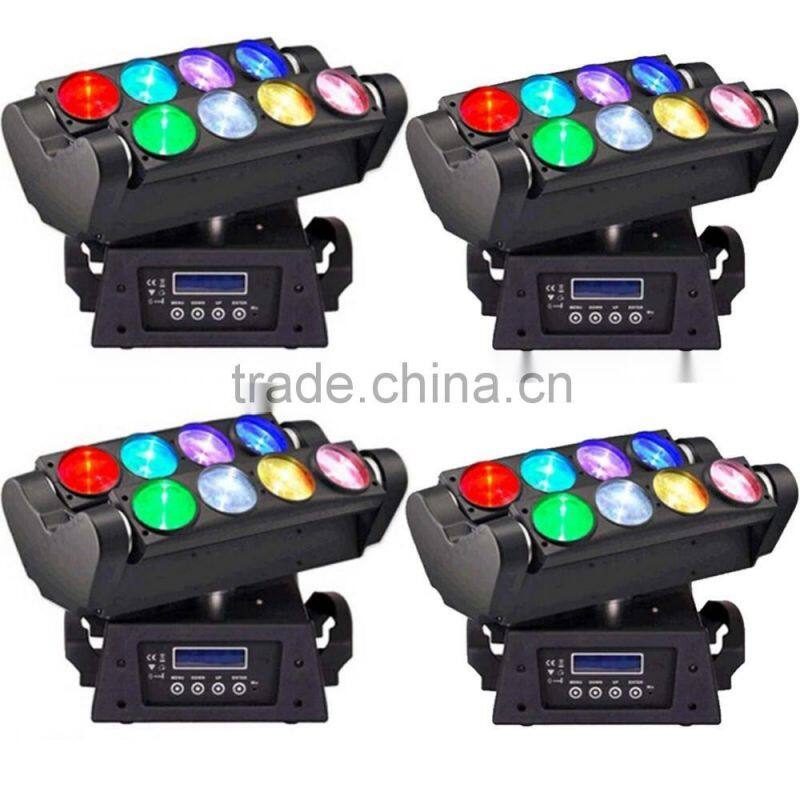 8*10w RGBW Led Spider Dmx512 Moving Head Beam Light Professional Stage Effect Lighting