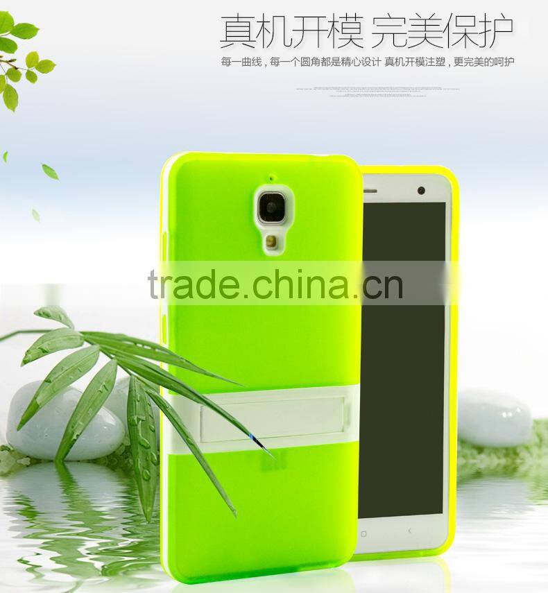 Keno Slim Fit Hybrid Flexible TPU Armor Defender Case with Kickstand for Xiaomi 4