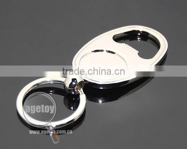Wholesale Oval Shaped Zinc Alloy Blank Silver Color Metal Beer Bottle Opener Keychain