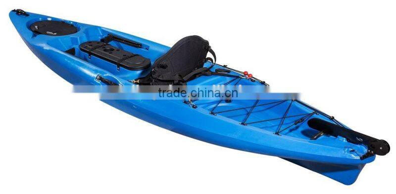 No inflatable 3-4m single PE kayak fishing with footrest steering system