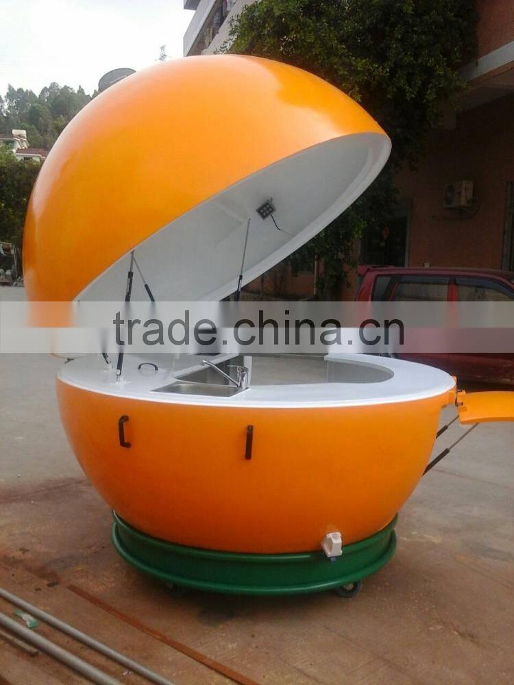 China manufacture outdoor orange shaped bar kiosk price