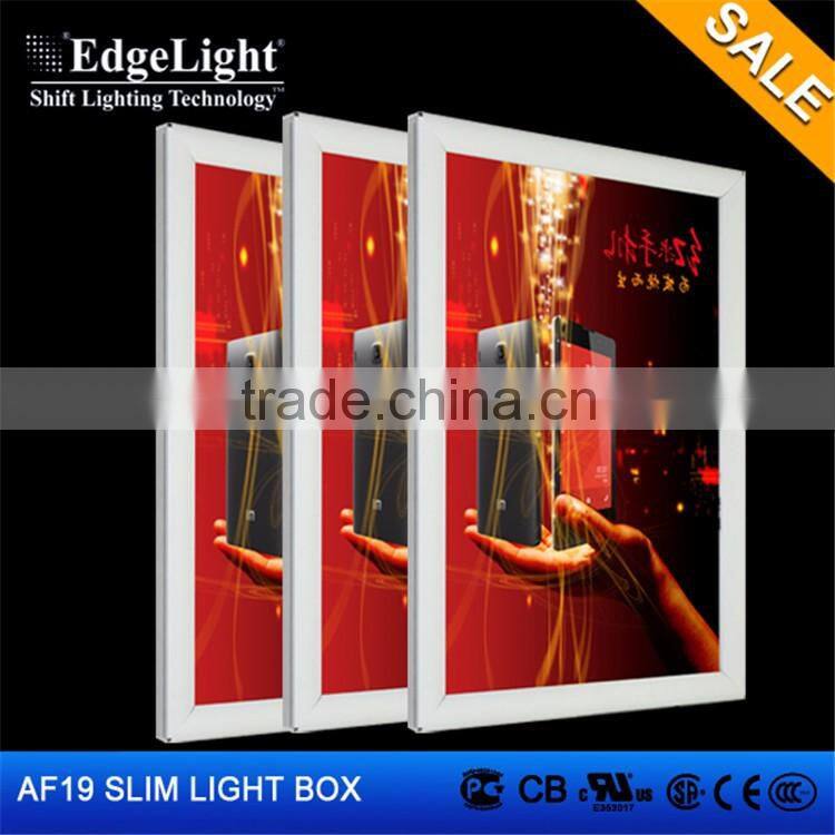 Edgelight AF19 light box clip type single side LED light box made in Shanghai OEM factory