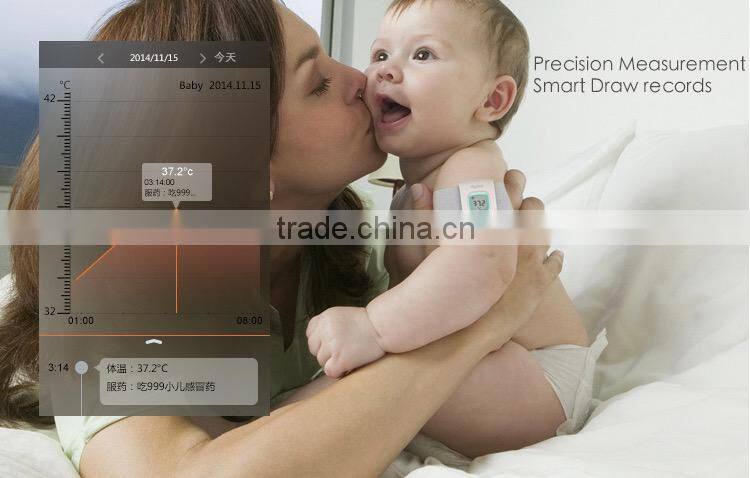 Wearable smart bluetooth 4.0 kid temperature monitor baby thermometer
