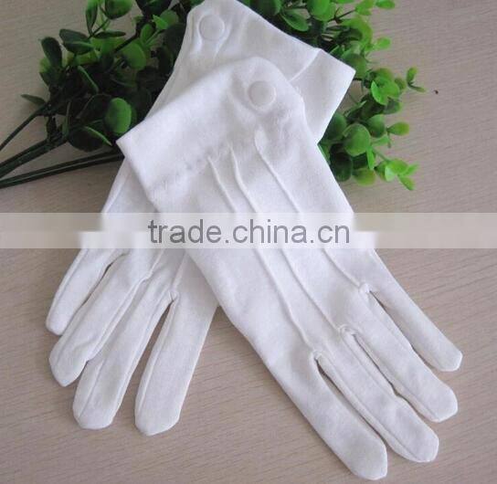 fashion button cuff organic dermatological cotton thin white knitted cotton gloves