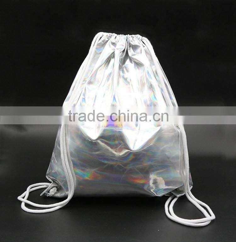 Fashion laser drawstring bag waterproof drawstring backpack bag