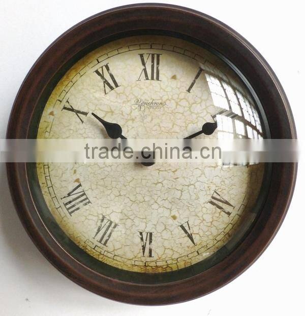 Dia 23.5 cm Country Style Round Metal Wall Clock,
