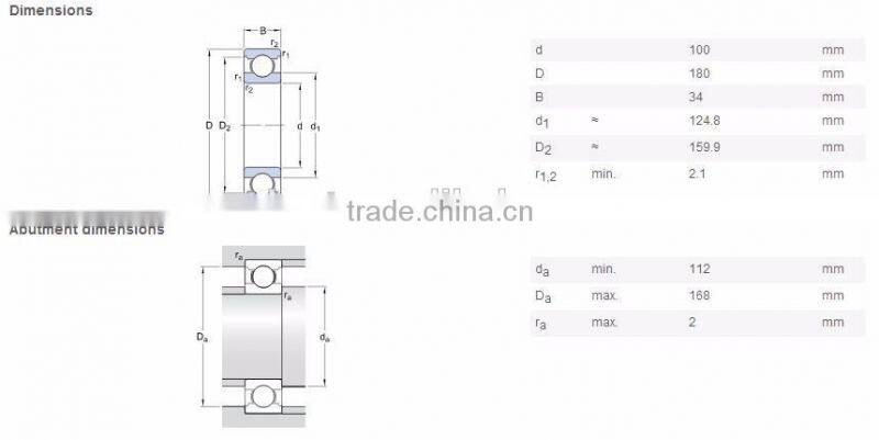 Excellent quality high precision nachi deep groove ball bearing 6220 6220rs 6220z