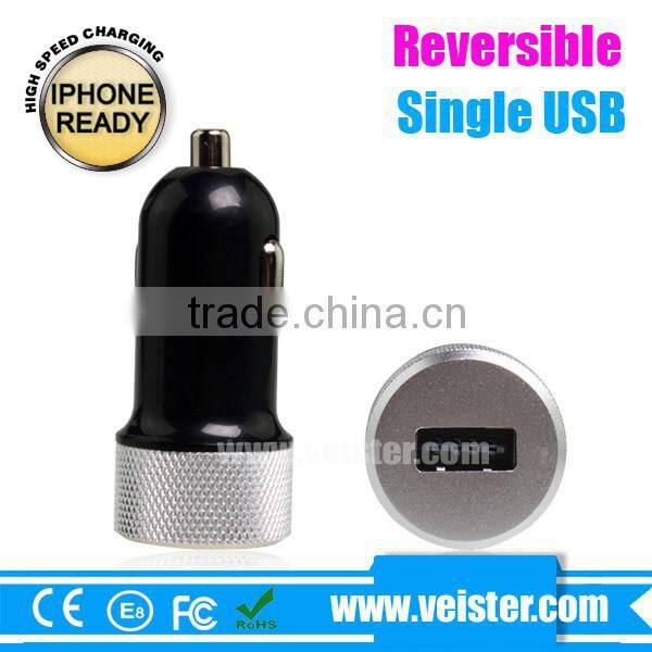 Colorful 5V1A Reversible USB Car CAdapter for iphone 6