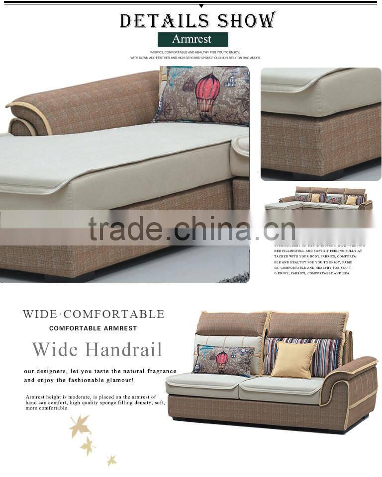 simple design american style living room furniture L shape sofa