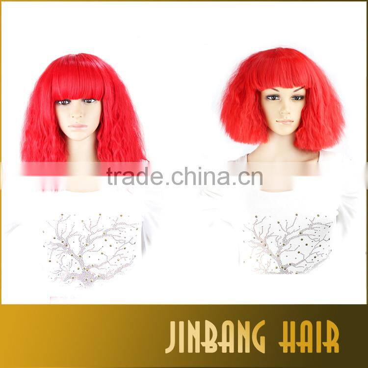 2016 New Premium Synthetic Hair Wig Black Colored Cosplay Party Wig For Wholesale